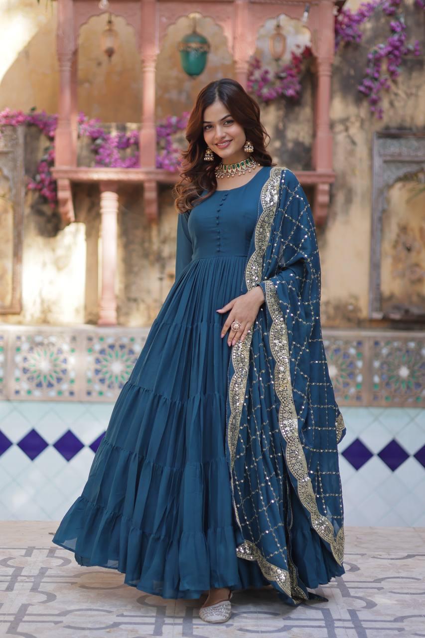 Premium Star Georgette Designer Gown