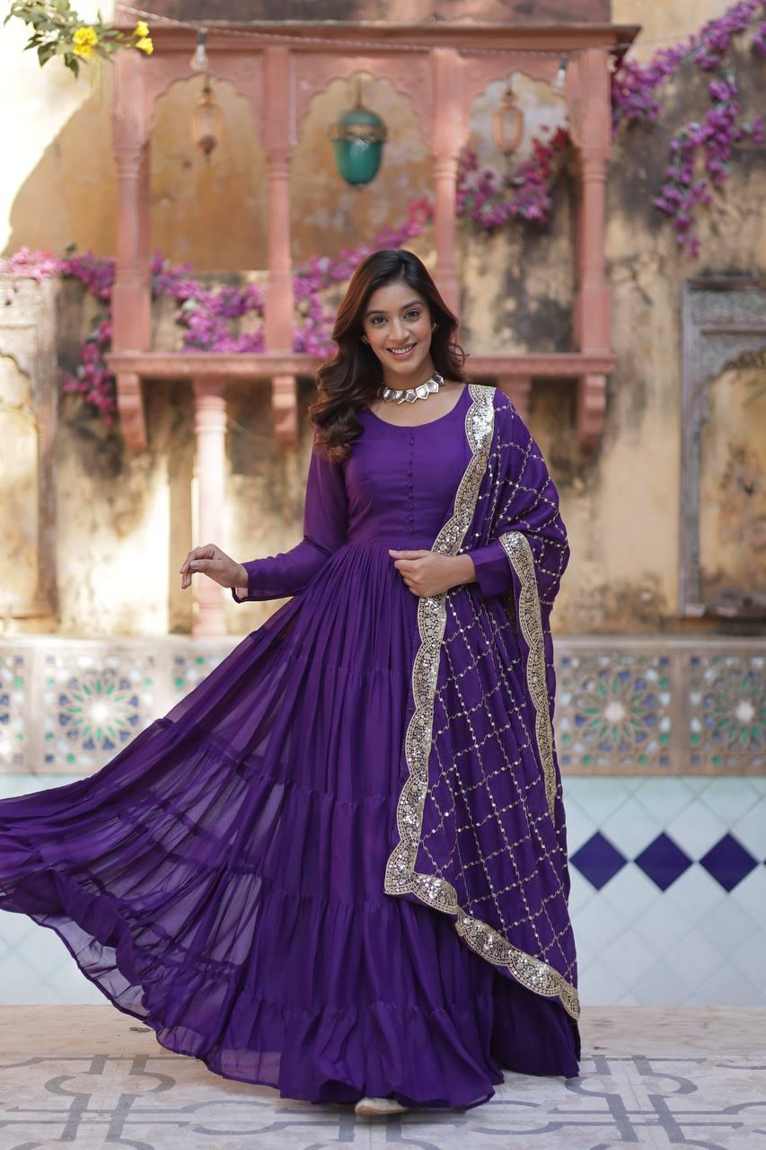 Premium Star Georgette Designer Gown