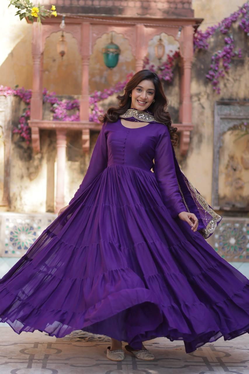 Premium Star Georgette Designer Gown