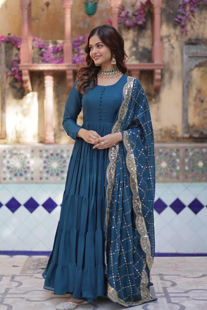 Premium Star Georgette Designer Gown