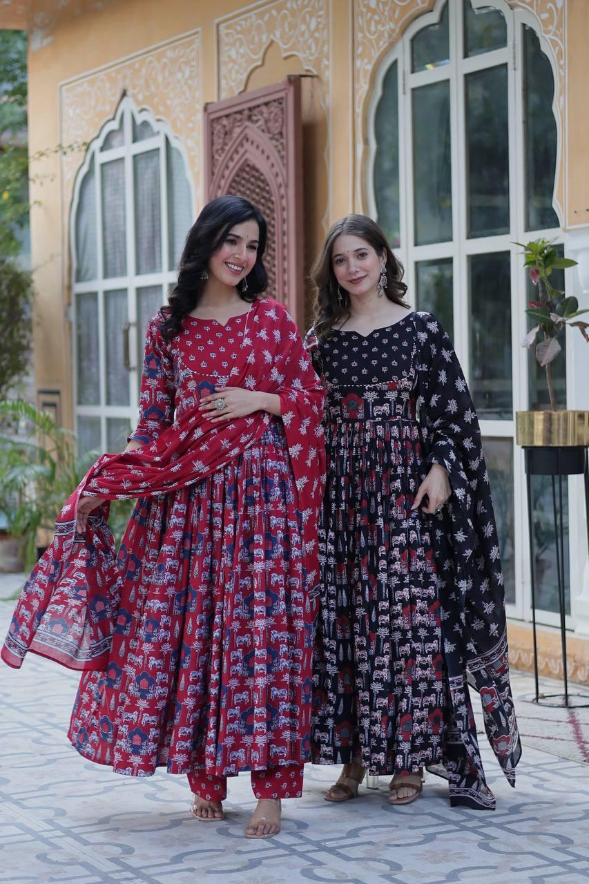 Premium Cotton Kurti with Pant & Dupatta Set