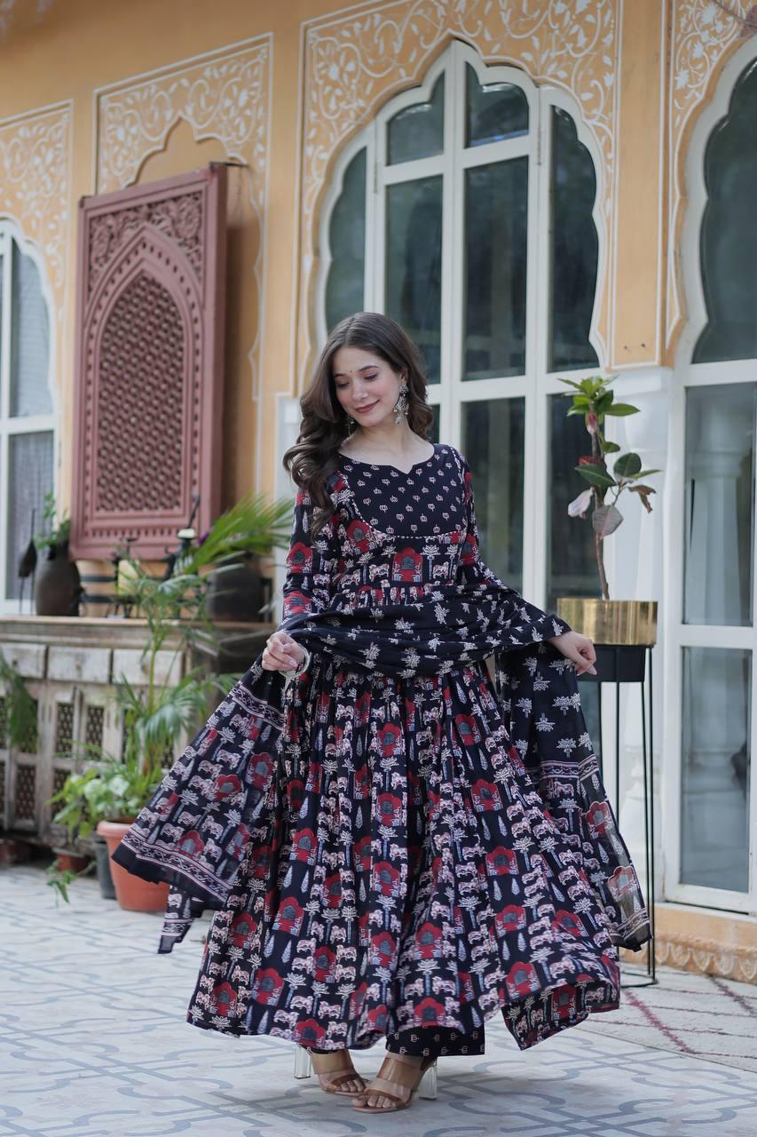 Premium Cotton Kurti with Pant & Dupatta Set