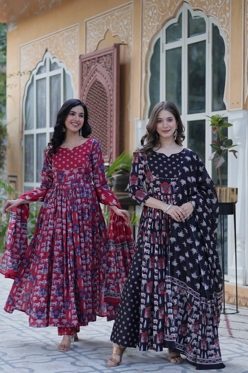 Premium Cotton Kurti with Pant & Dupatta Set