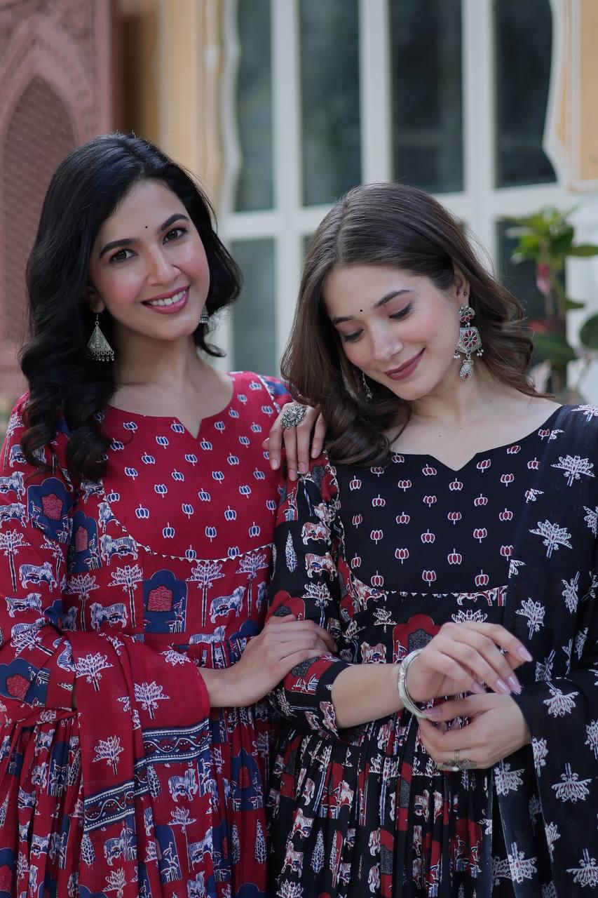 Premium Cotton Kurti with Pant & Dupatta Set