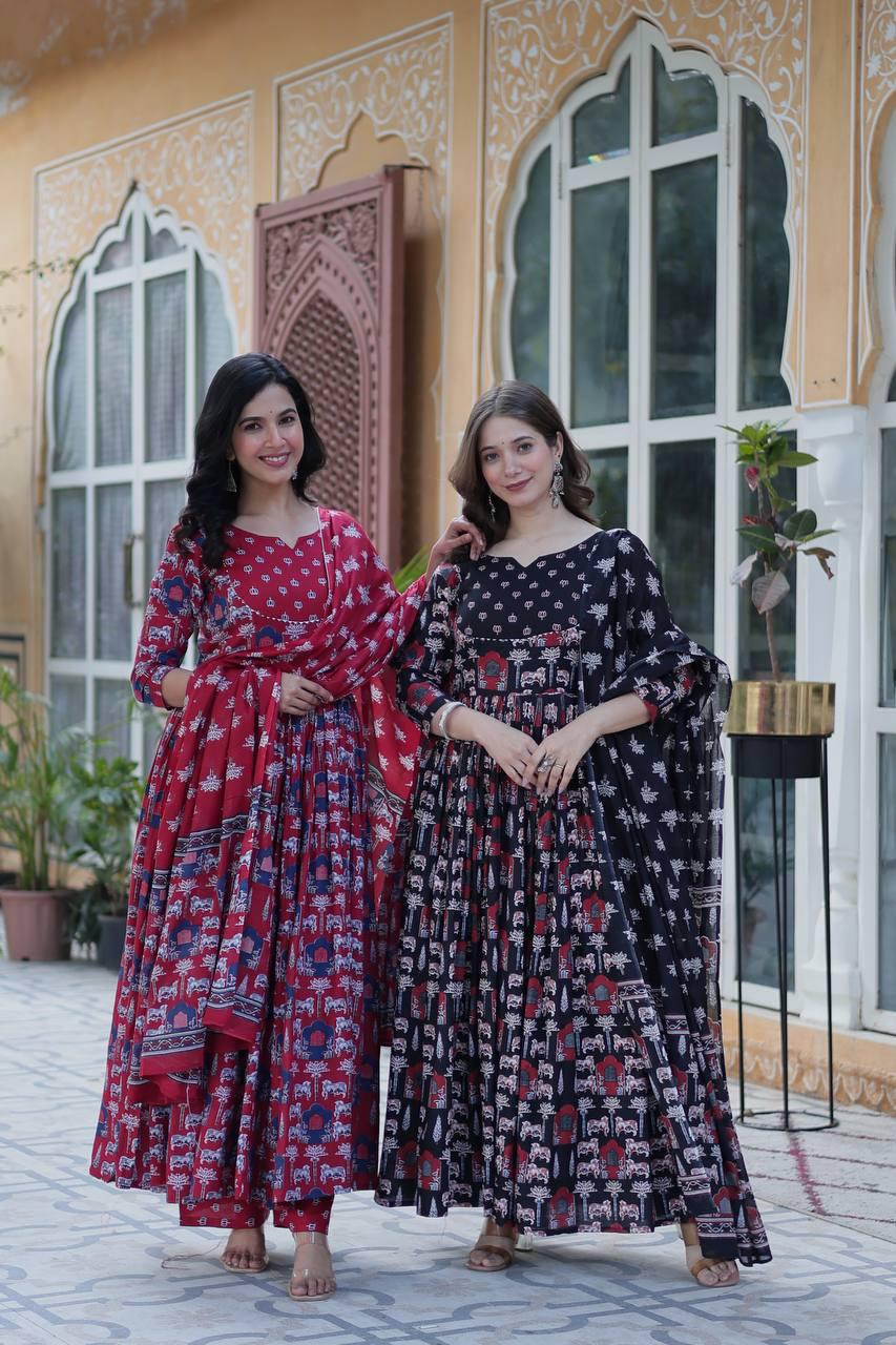 Premium Cotton Kurti with Pant & Dupatta Set