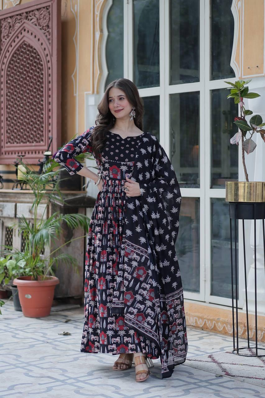 Premium Cotton Kurti with Pant & Dupatta Set