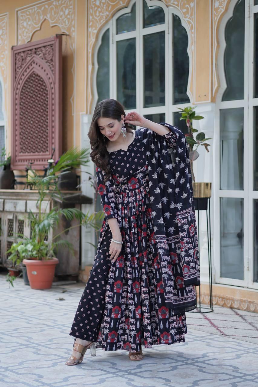 Premium Cotton Kurti with Pant & Dupatta Set