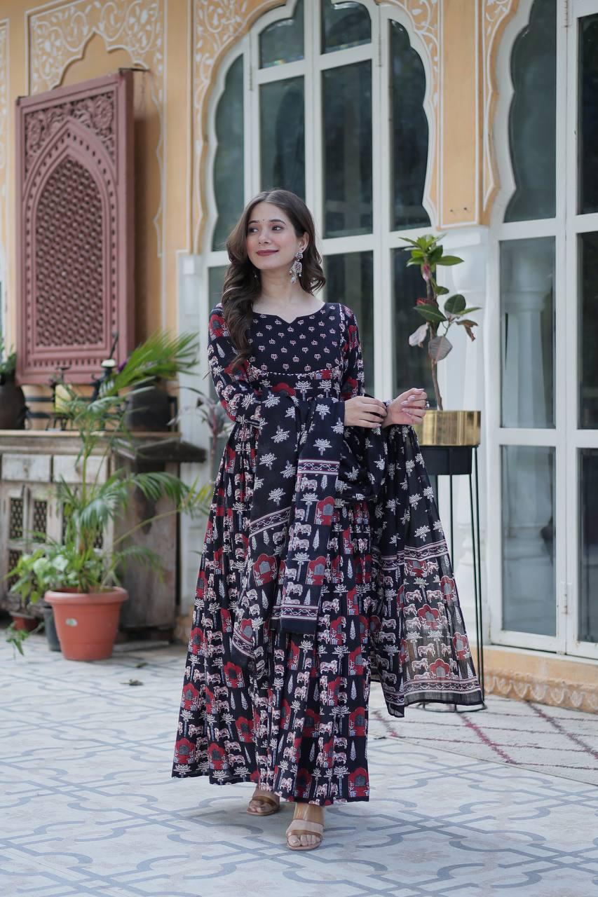 Premium Cotton Kurti with Pant & Dupatta Set