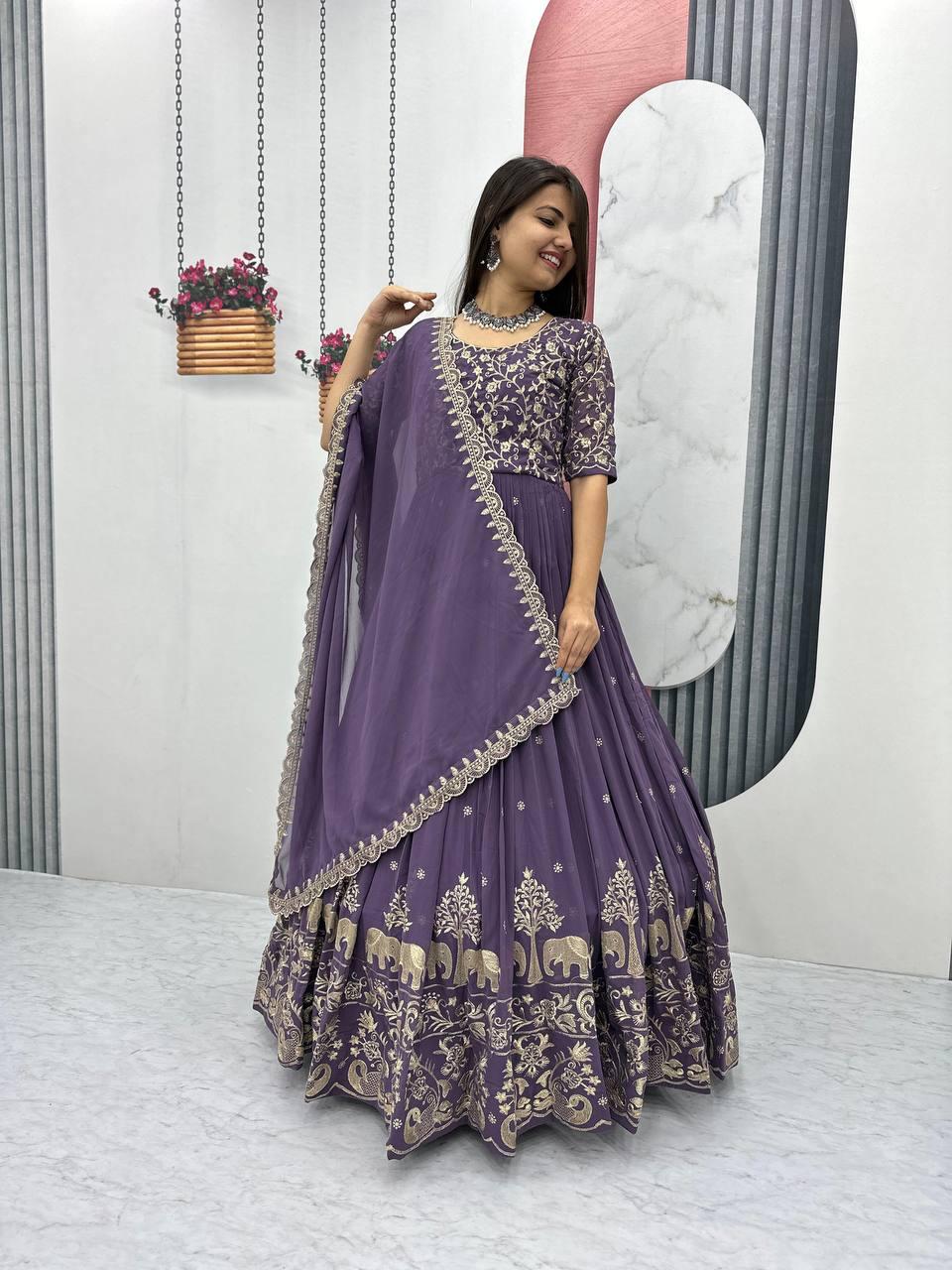 Luxury Embroidered Gown Set with Dupatta
