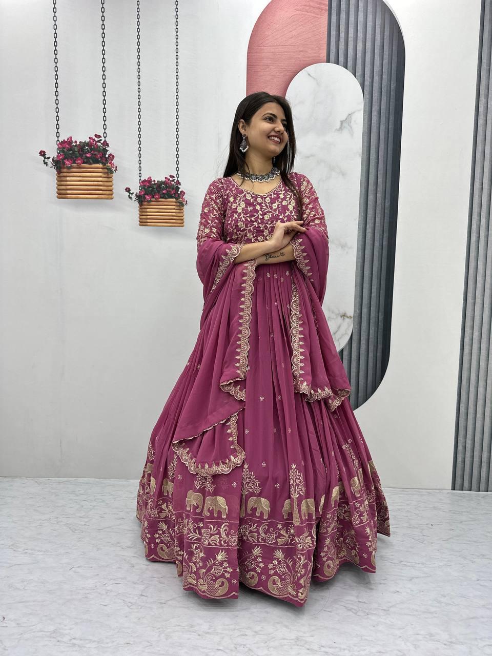 Luxury Embroidered Gown Set with Dupatta