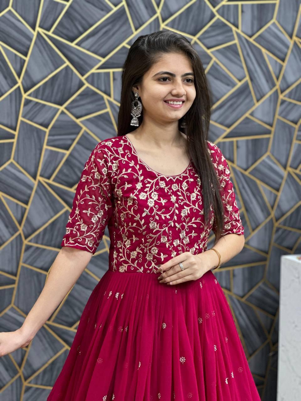 Luxury Embroidered Gown Set with Dupatta