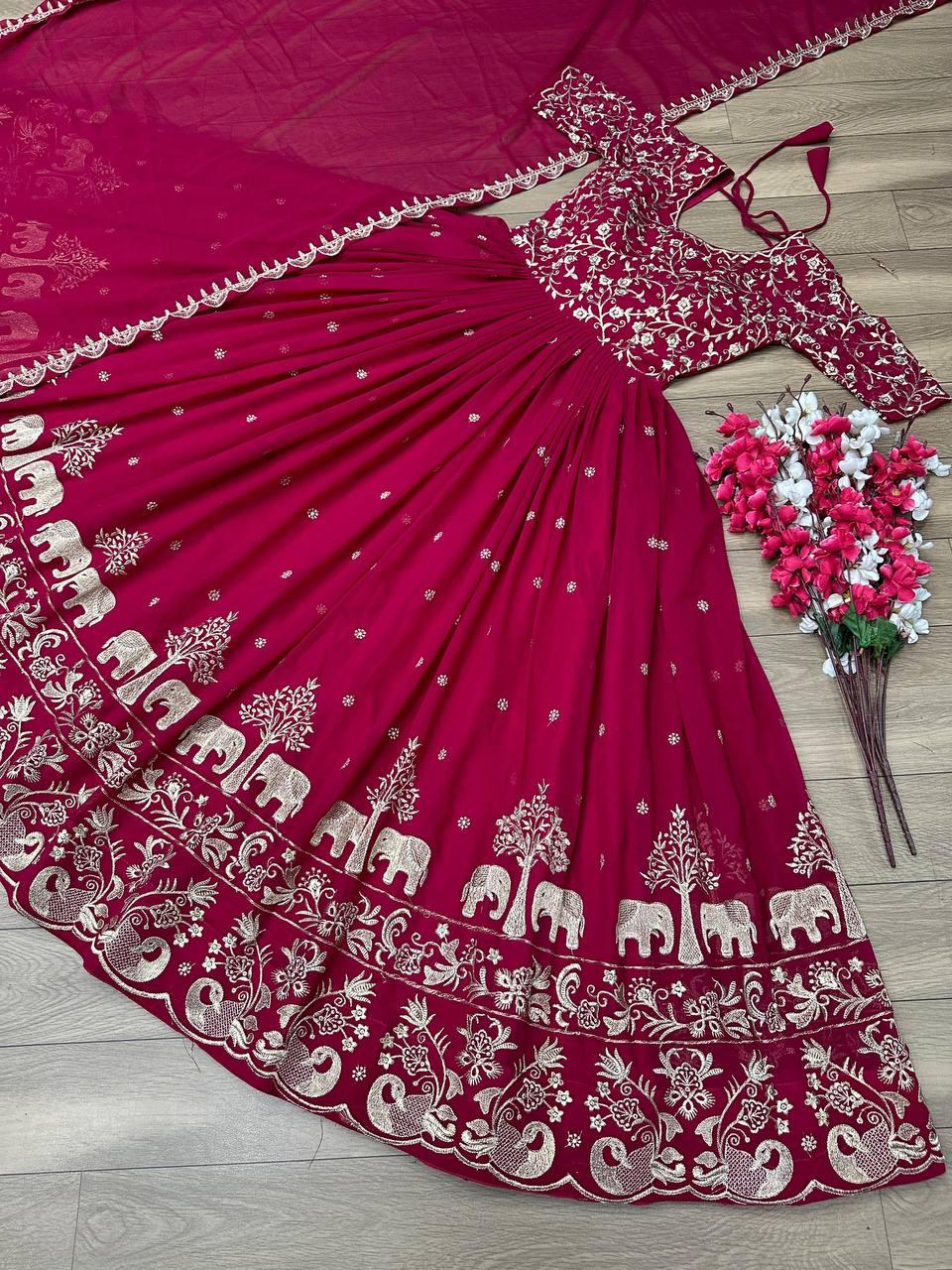 Luxury Embroidered Gown Set with Dupatta
