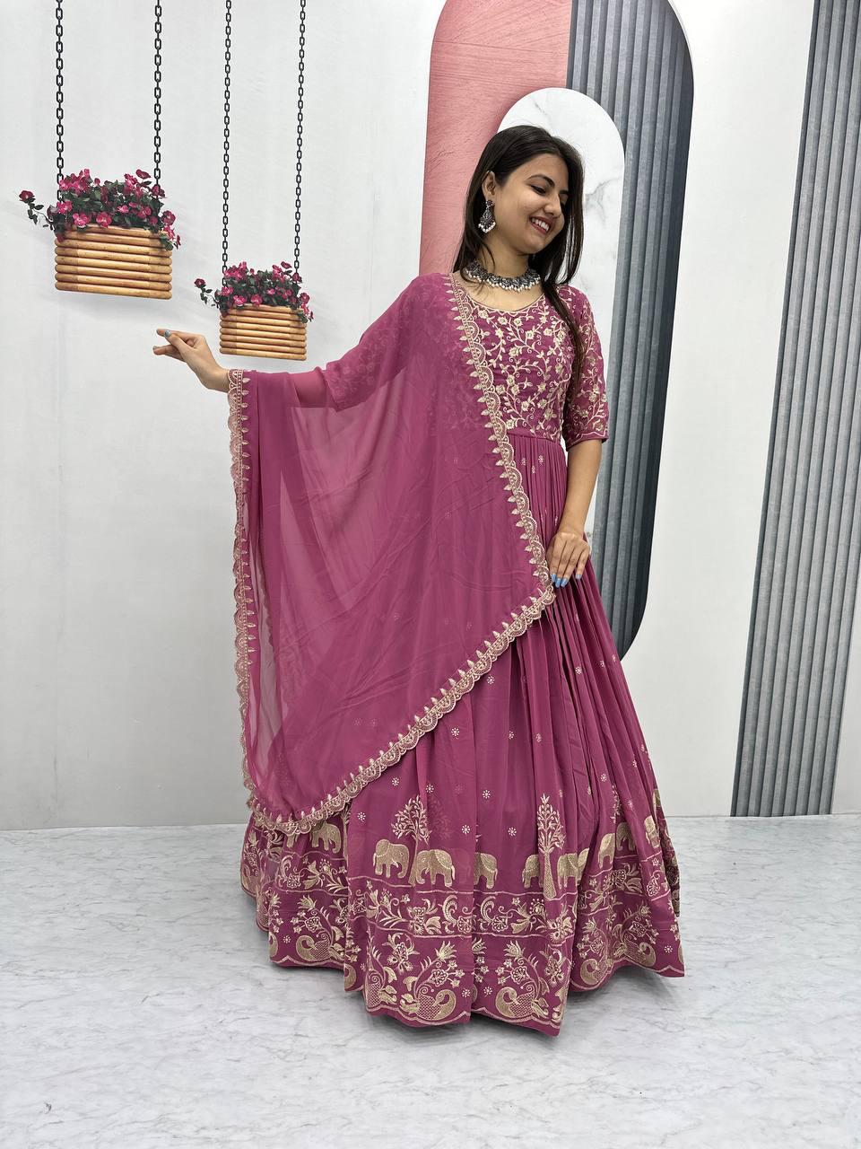 Luxury Embroidered Gown Set with Dupatta