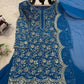 Elegant Navy Blue Faux Georgette Sharara Suit