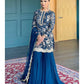 Elegant Navy Blue Faux Georgette Sharara Suit