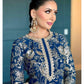 Elegant Navy Blue Faux Georgette Sharara Suit