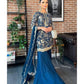 Elegant Navy Blue Faux Georgette Sharara Suit