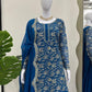 Elegant Navy Blue Faux Georgette Sharara Suit