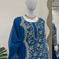 Elegant Navy Blue Faux Georgette Sharara Suit