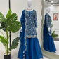 Elegant Navy Blue Faux Georgette Sharara Suit