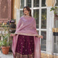 Premium Embroidered Georgette Gown with Gold Crush Dupatta