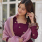 Premium Embroidered Georgette Gown with Gold Crush Dupatta