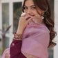 Premium Embroidered Georgette Gown with Gold Crush Dupatta