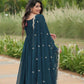 Royal Elegance Faux Blooming Embroidered Gown Set