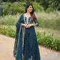 Royal Elegance Faux Blooming Embroidered Gown Set