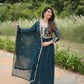 Royal Elegance Faux Blooming Embroidered Gown Set