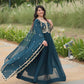 Royal Elegance Faux Blooming Embroidered Gown Set