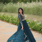Royal Elegance Faux Blooming Embroidered Gown Set