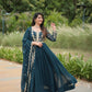 Royal Elegance Faux Blooming Embroidered Gown Set