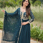 Royal Elegance Faux Blooming Embroidered Gown Set
