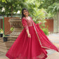 Luxurious Blooming Embroidered Gown with Dupatta