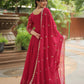 Luxurious Blooming Embroidered Gown with Dupatta