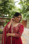 Luxurious Blooming Embroidered Gown with Dupatta