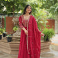 Luxurious Blooming Embroidered Gown with Dupatta