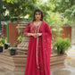Luxurious Blooming Embroidered Gown with Dupatta