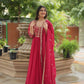 Luxurious Blooming Embroidered Gown with Dupatta