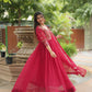 Luxurious Blooming Embroidered Gown with Dupatta