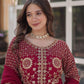 Premium Faux Blooming Georgette Gown with Dupatta