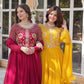 Premium Faux Blooming Georgette Gown with Dupatta