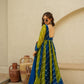 Luxe Tebby Silk Laheriya Print Gown Set