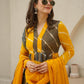 Luxe Tebby Silk Laheriya Print Gown Set
