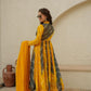 Luxe Tebby Silk Laheriya Print Gown Set