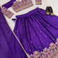 Royal Purple Chinon Embroidered Lehenga Set