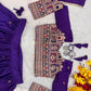 Royal Purple Chinon Embroidered Lehenga Set