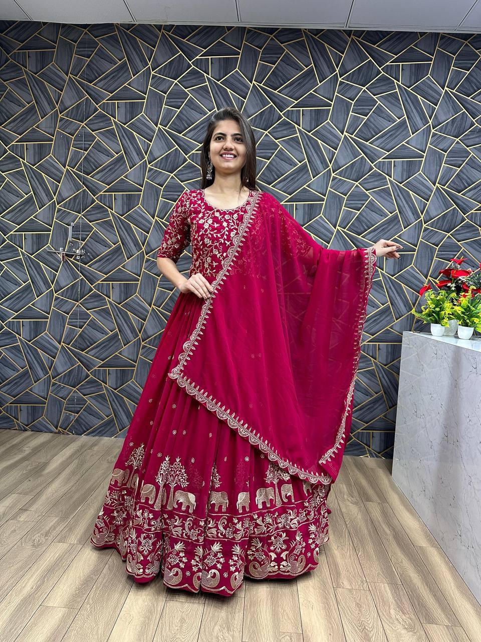 Luxury Embroidered Gown Set with Dupatta