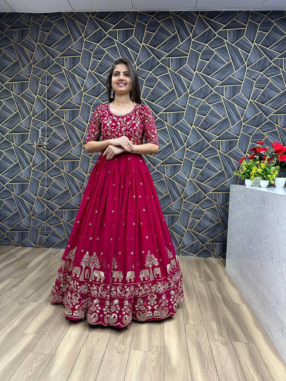 Luxury Embroidered Gown Set with Dupatta